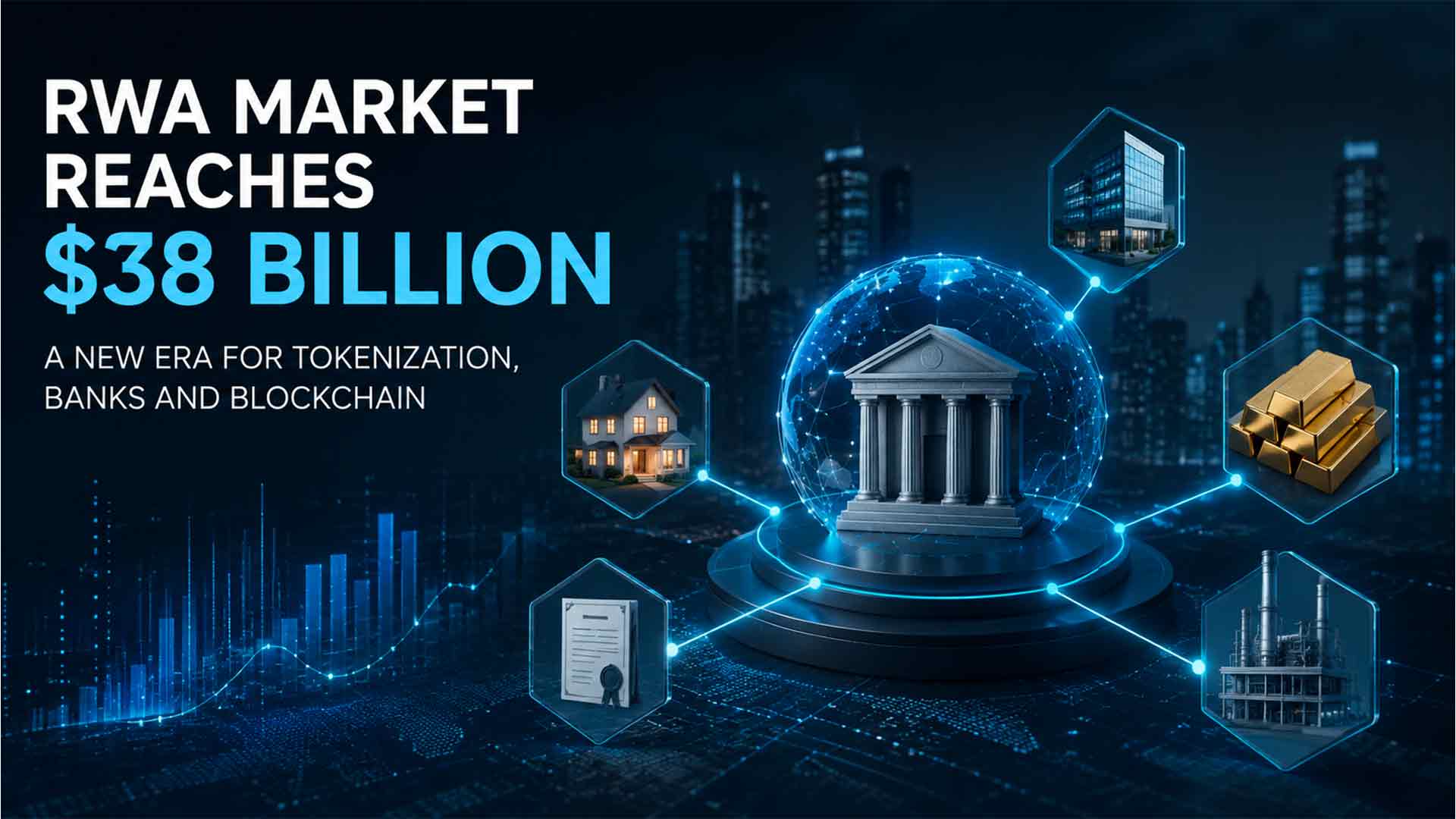 Il mercato RWA raggiunge 38 miliardi di dollari e apre una nuova fase per tokenizzazione banche e blockchain
