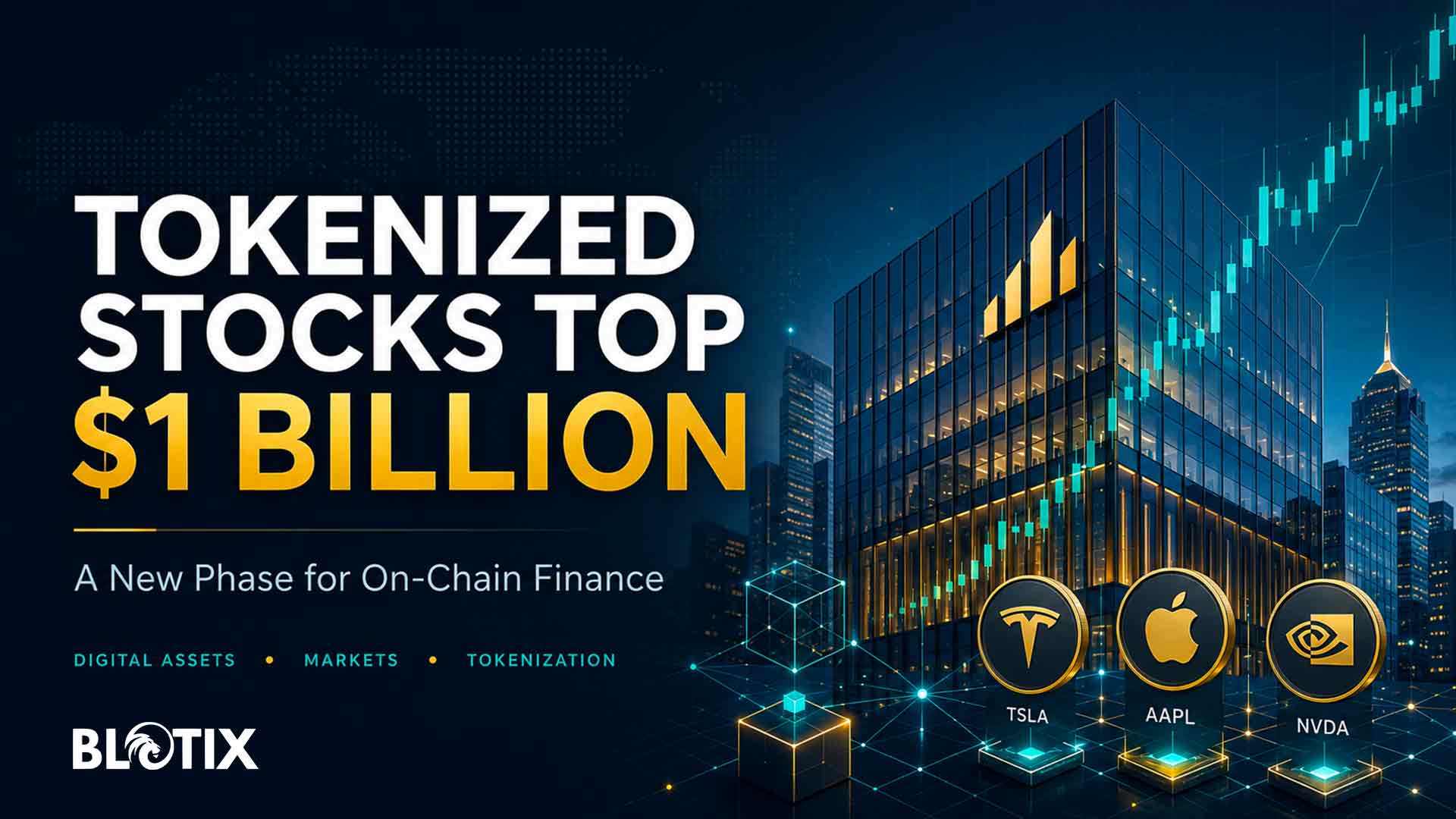 Le azioni tokenizzate superano 1 miliardo di dollari e aprono una nuova fase per la finanza on-chain
