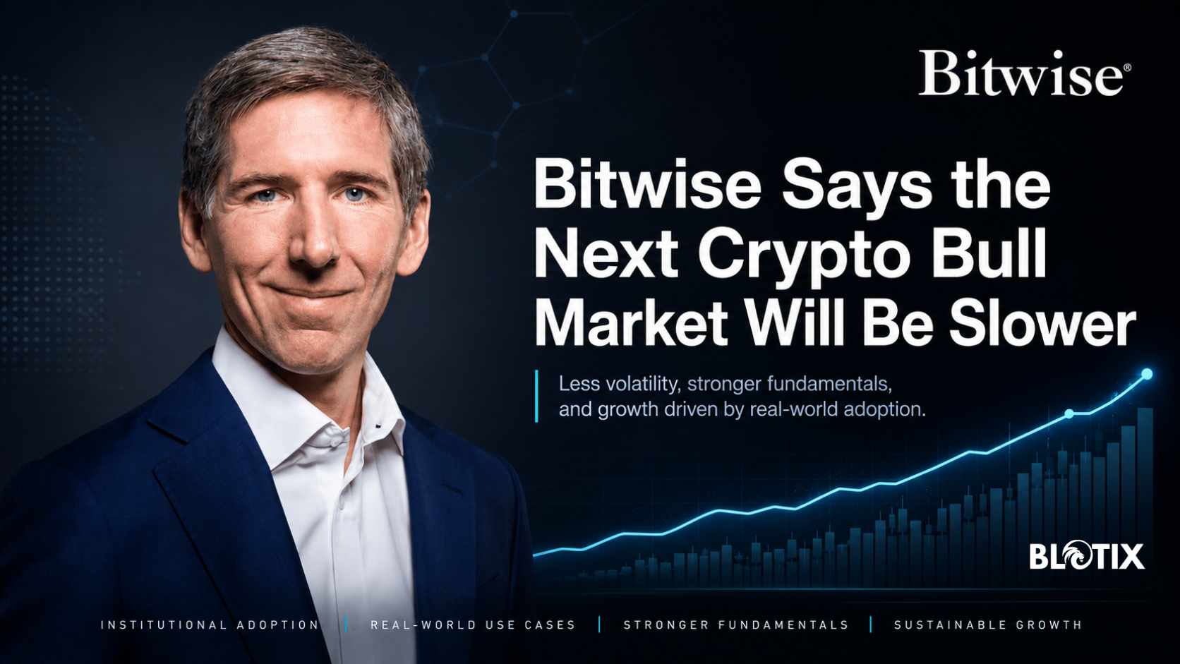 Secondo Bitwise il prossimo mercato rialzista crypto sarà più lento meno volatile e guidato dall’adozione reale
