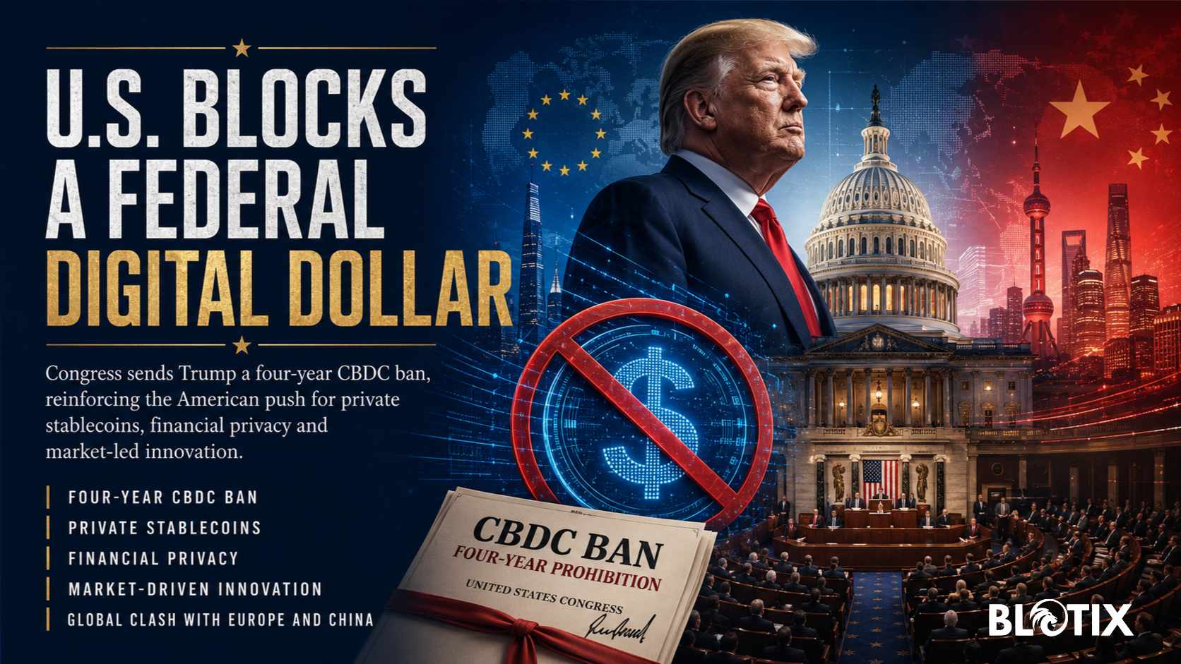 Gli Stati Uniti vietano il dollaro digitale e puntano sulle stablecoin private