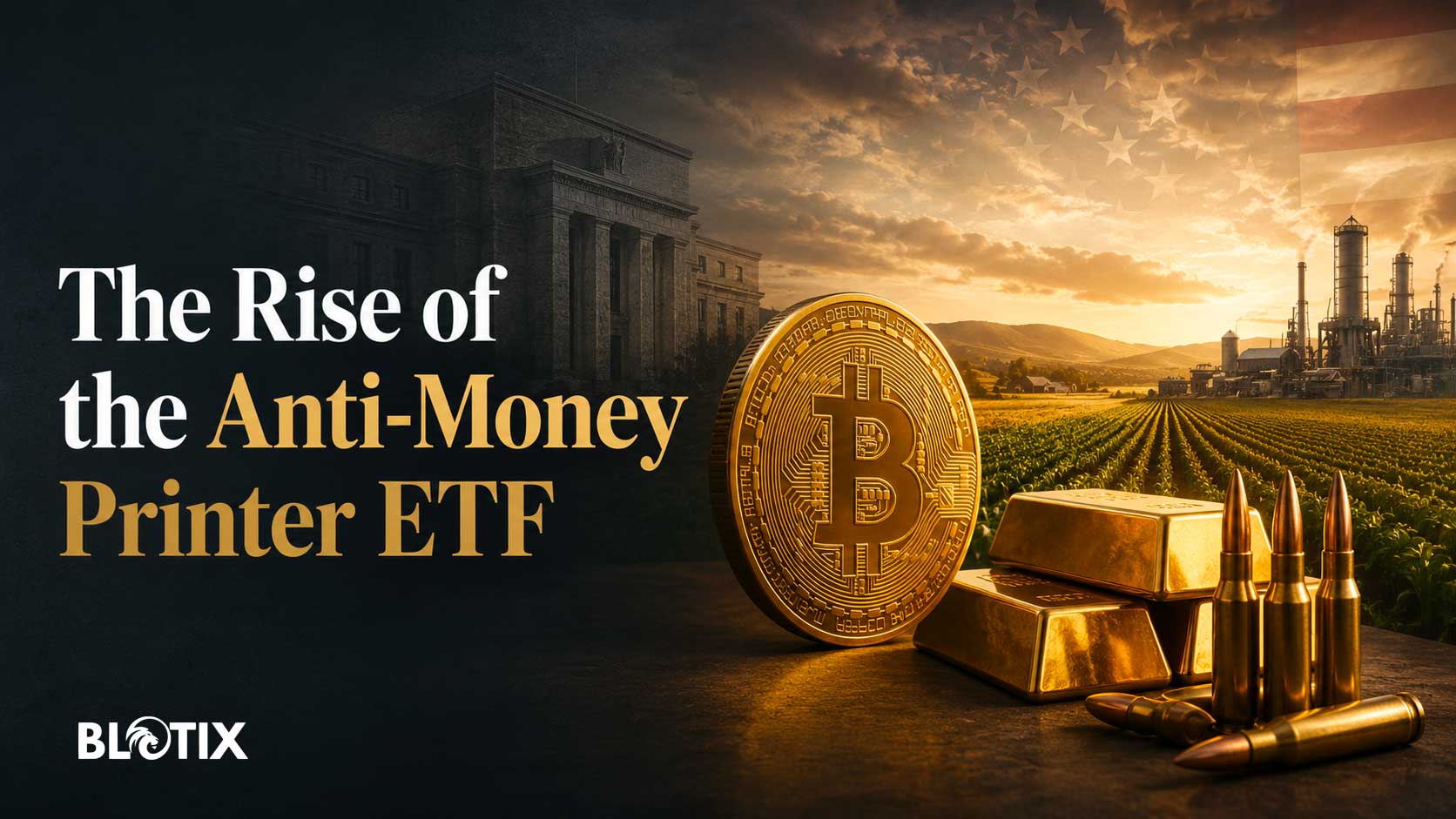 Bitcoin sfida la stampa di denaro nel nuovo ETF che investe anche in oro, terreni, armi e munizioni
