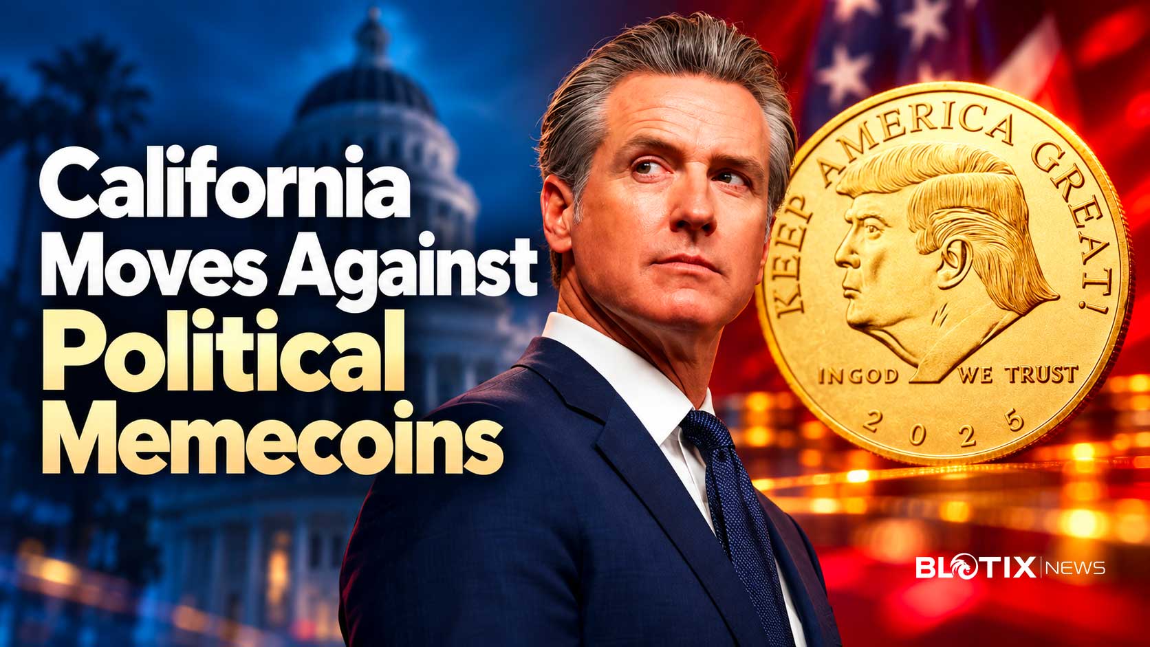 La California mette al bando le memecoin dei funzionari pubblici e Newsom trasforma il caso Trump in una battaglia politica